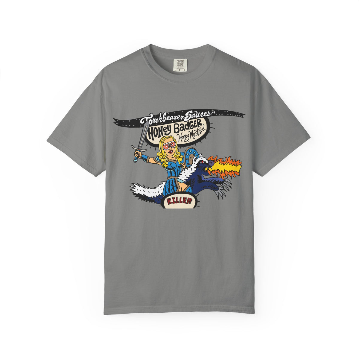 Honey Badger Character T-Shirt (multiple colors available) - TorchBearer Sauces