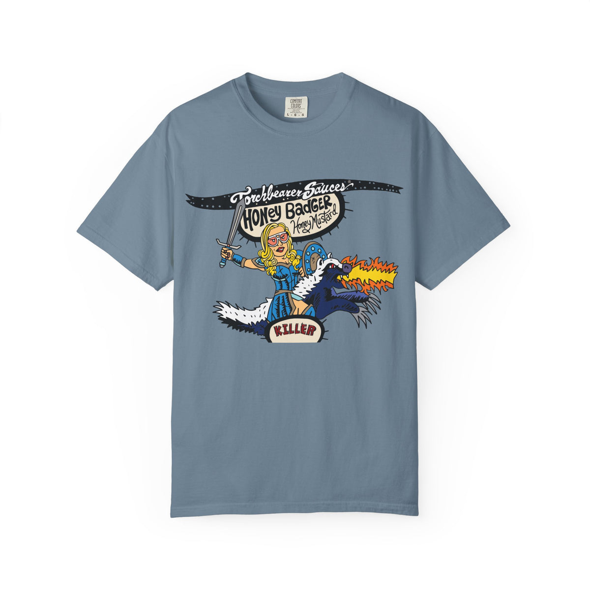 Honey Badger Character T-Shirt (multiple colors available) - TorchBearer Sauces