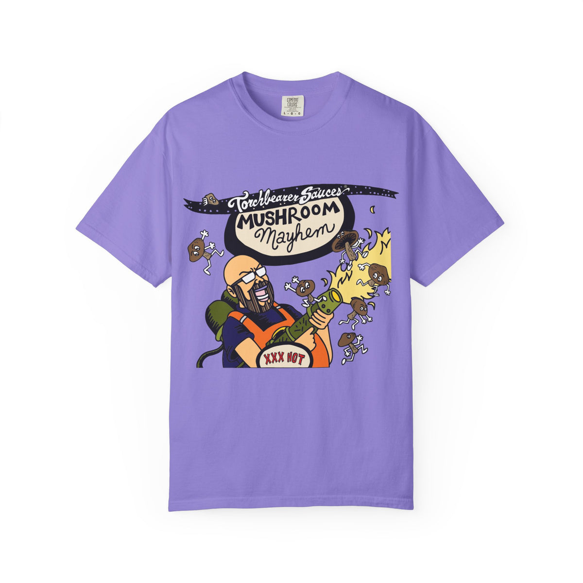 Mushroom Mayhem Character T-shirt (multiple colors available) - TorchBearer Sauces