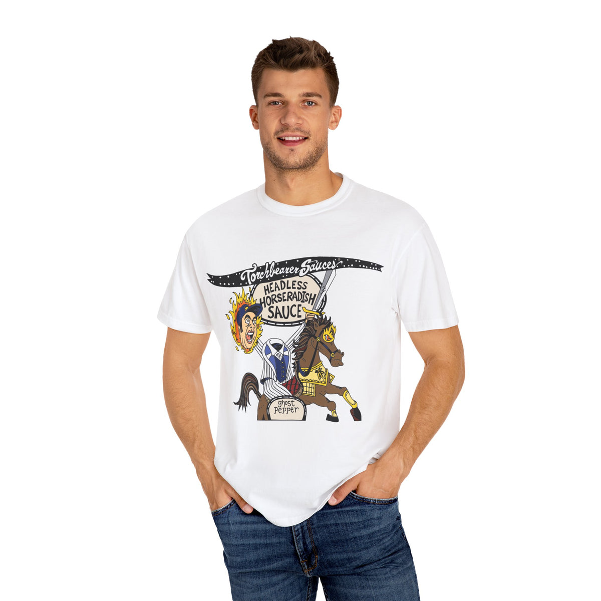 Headless Horseradish Character T-Shirt (multiple colors available) - TorchBearer Sauces