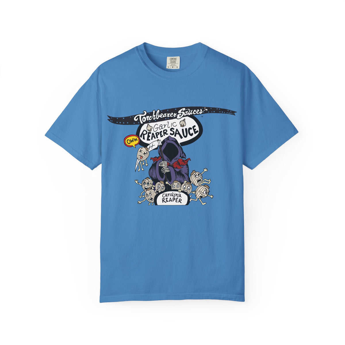 Garlic Reaper Character T-shirt (multiple colors available) - TorchBearer Sauces