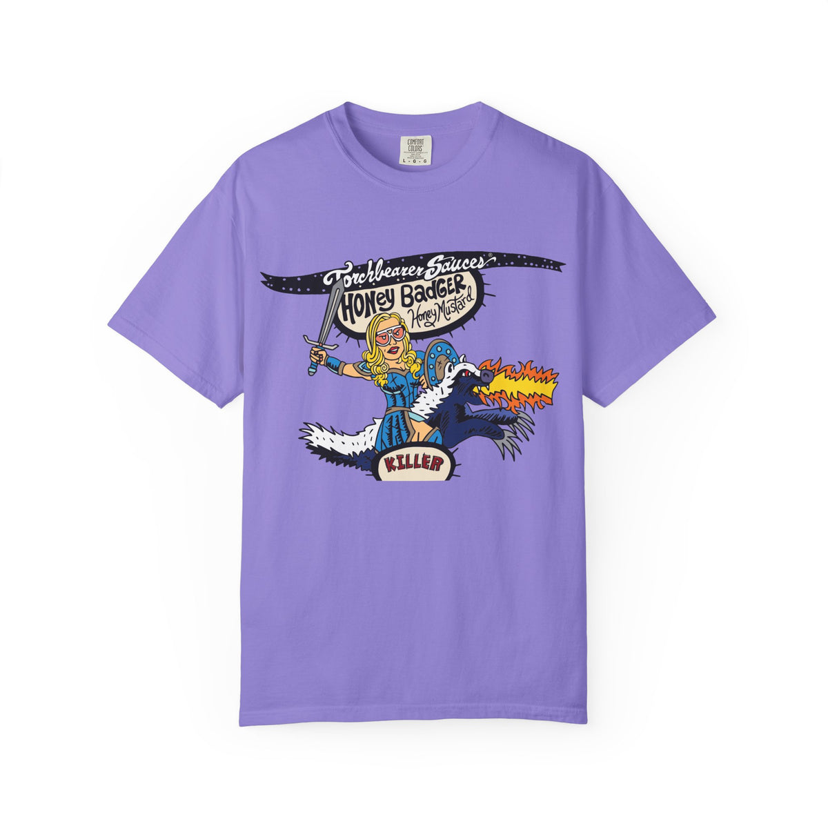 Honey Badger Character T-Shirt (multiple colors available) - TorchBearer Sauces