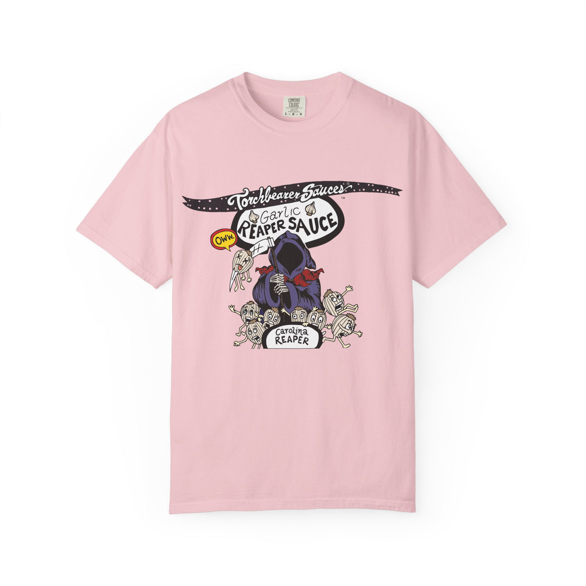 Garlic Reaper Character T-shirt (multiple colors available) - TorchBearer Sauces
