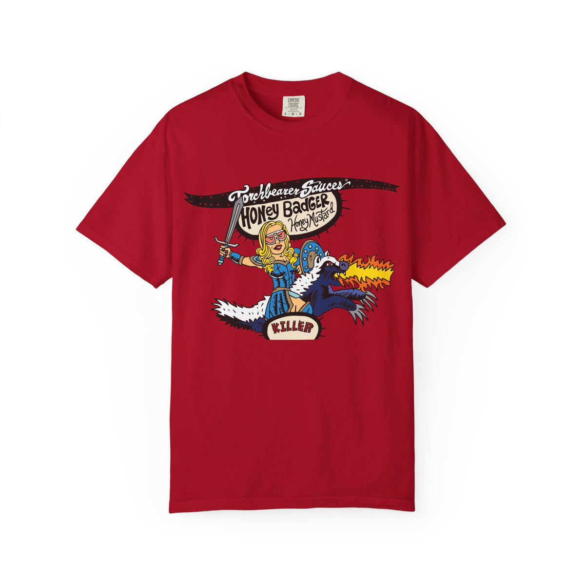 Honey Badger Character T-Shirt (multiple colors available) - TorchBearer Sauces