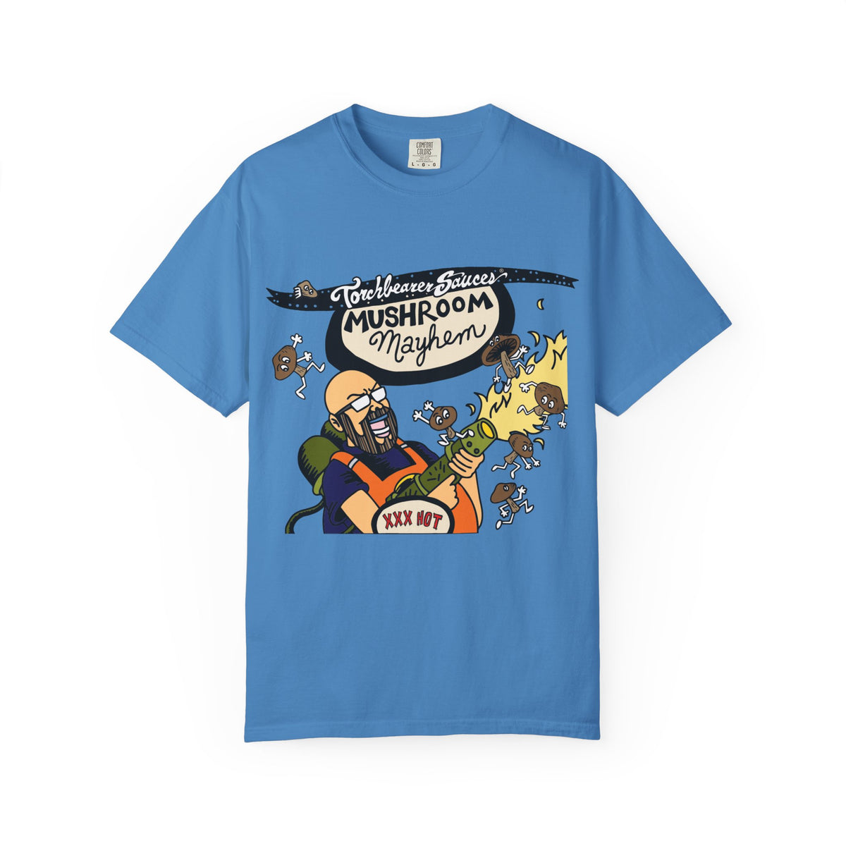 Mushroom Mayhem Character T-shirt (multiple colors available) - TorchBearer Sauces