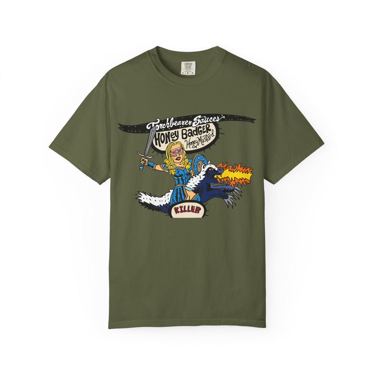 Honey Badger Character T-Shirt (multiple colors available) - TorchBearer Sauces