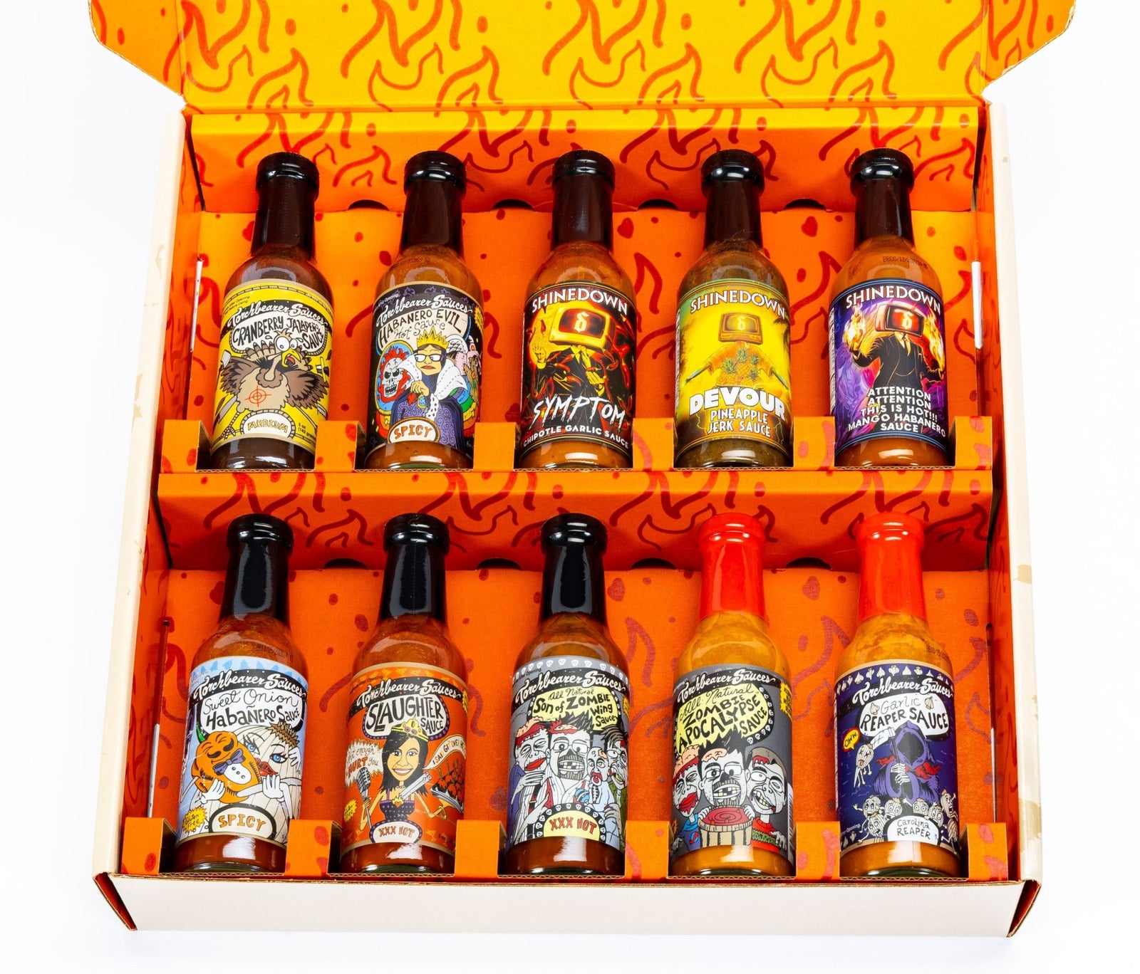 10-Bottle Box (FREE Shipping) hot sauce variety pack - TorchBearer Sauces