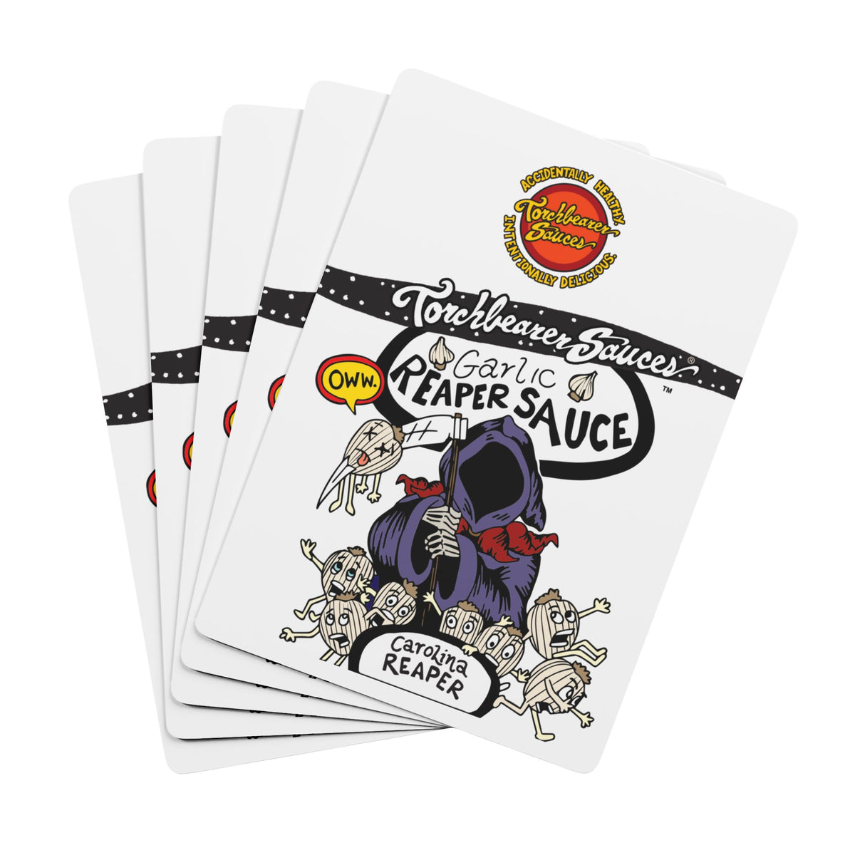 TorchBearer Garlic Reaper playing card deck with card designs