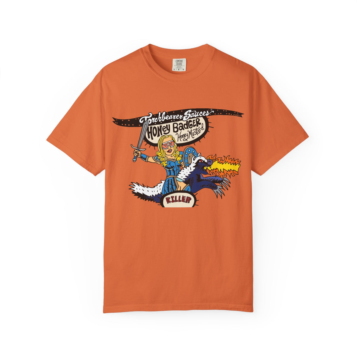 Honey Badger Character T-Shirt (multiple colors available) - TorchBearer Sauces