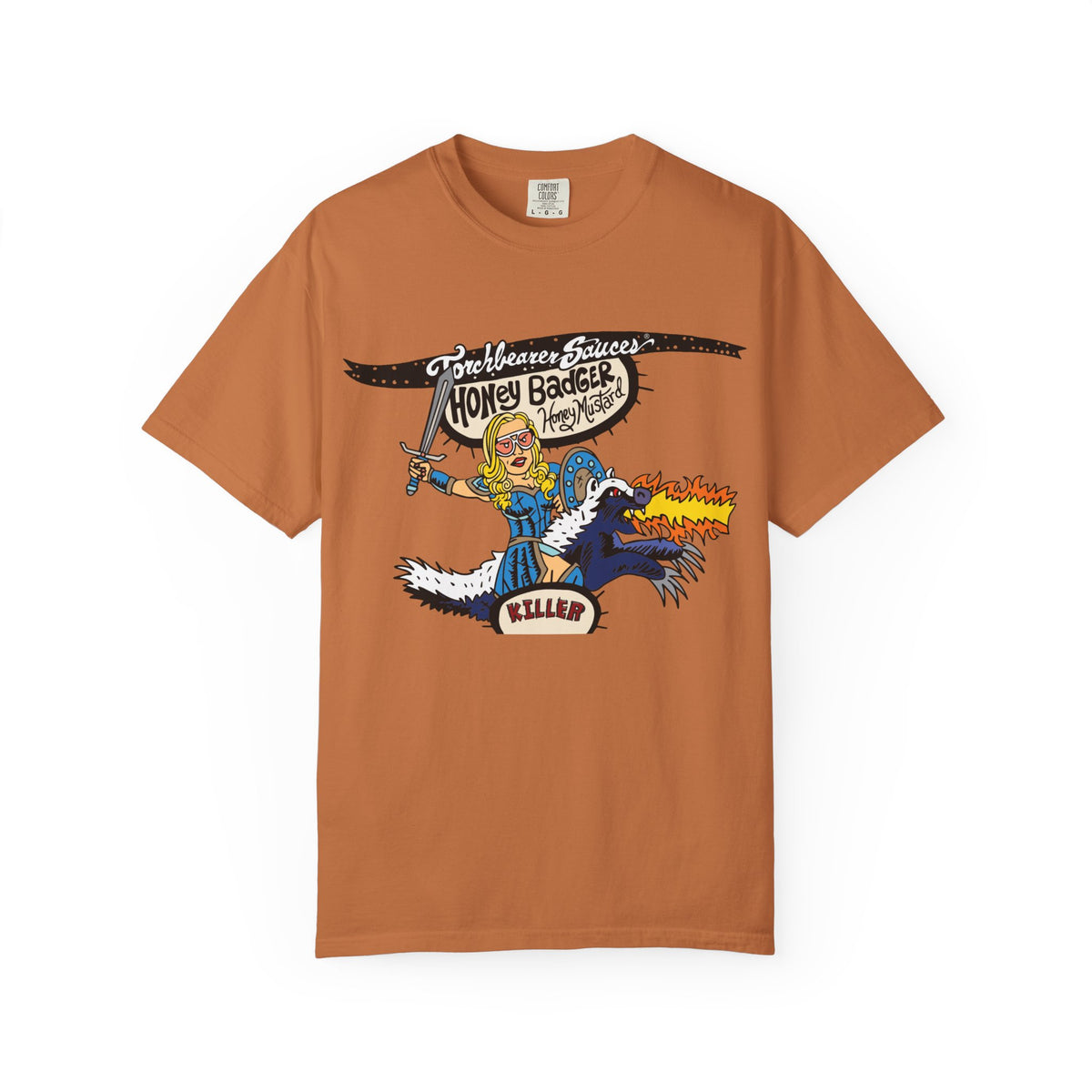 Honey Badger Character T-Shirt (multiple colors available) - TorchBearer Sauces