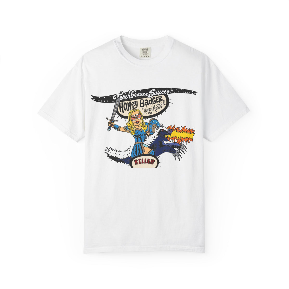 Honey Badger Character T-Shirt (multiple colors available) - TorchBearer Sauces