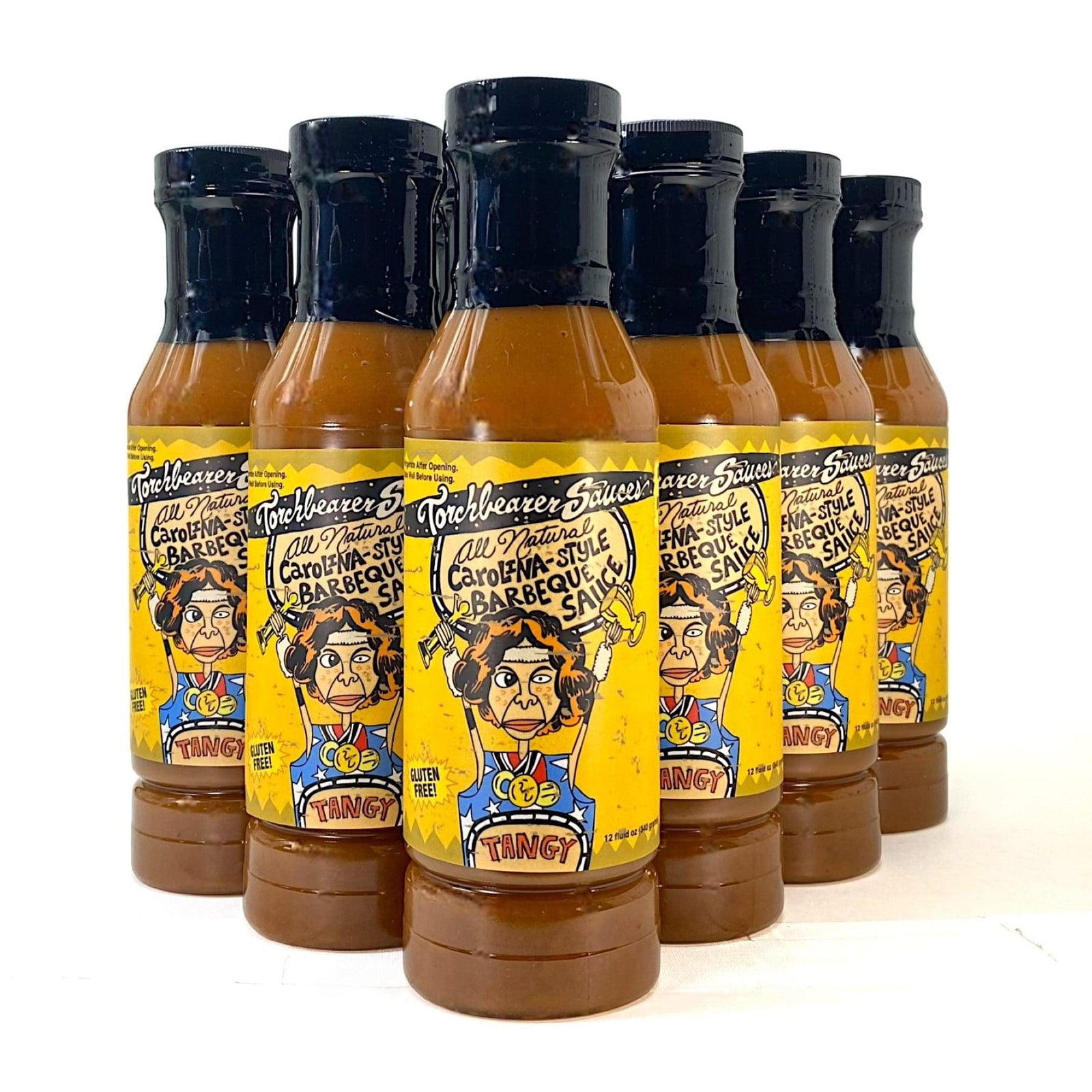Carolina BBQ sauce case with 12 TorchBearer bottles