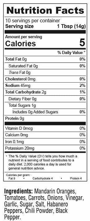 Everyday Sauce nutrition facts and ingredients label