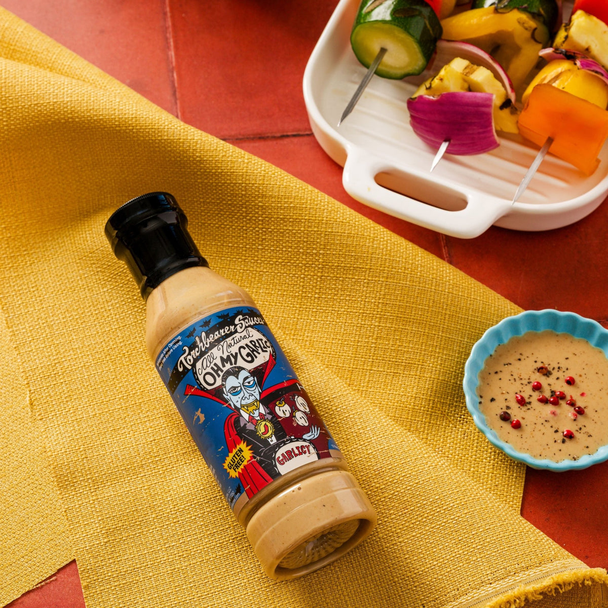 Oh My Garlic Creamy garlic Sauce with food – Case of 12 - TorchBearer Sauces