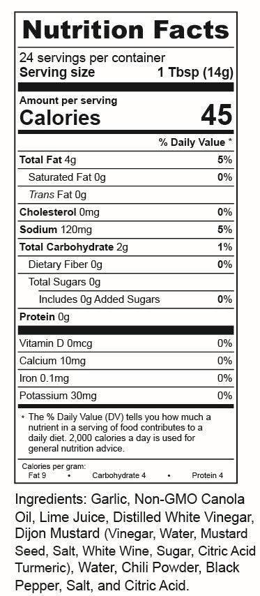Oh My Garlic creamy garlic sauce ingredients – Case of 12 - TorchBearer Sauces