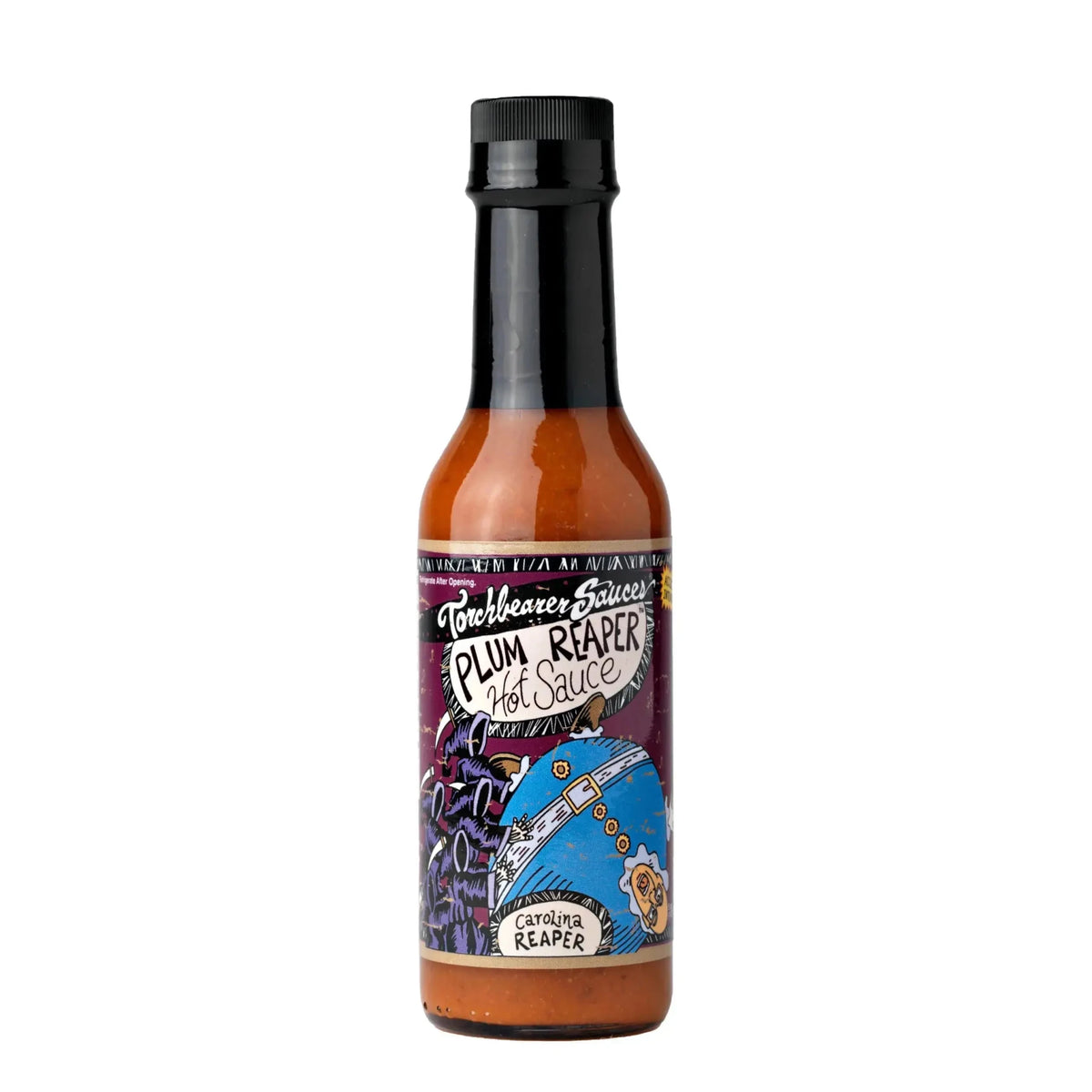 Plum Reaper | Sweet Plum Hot Sauce front of bottle