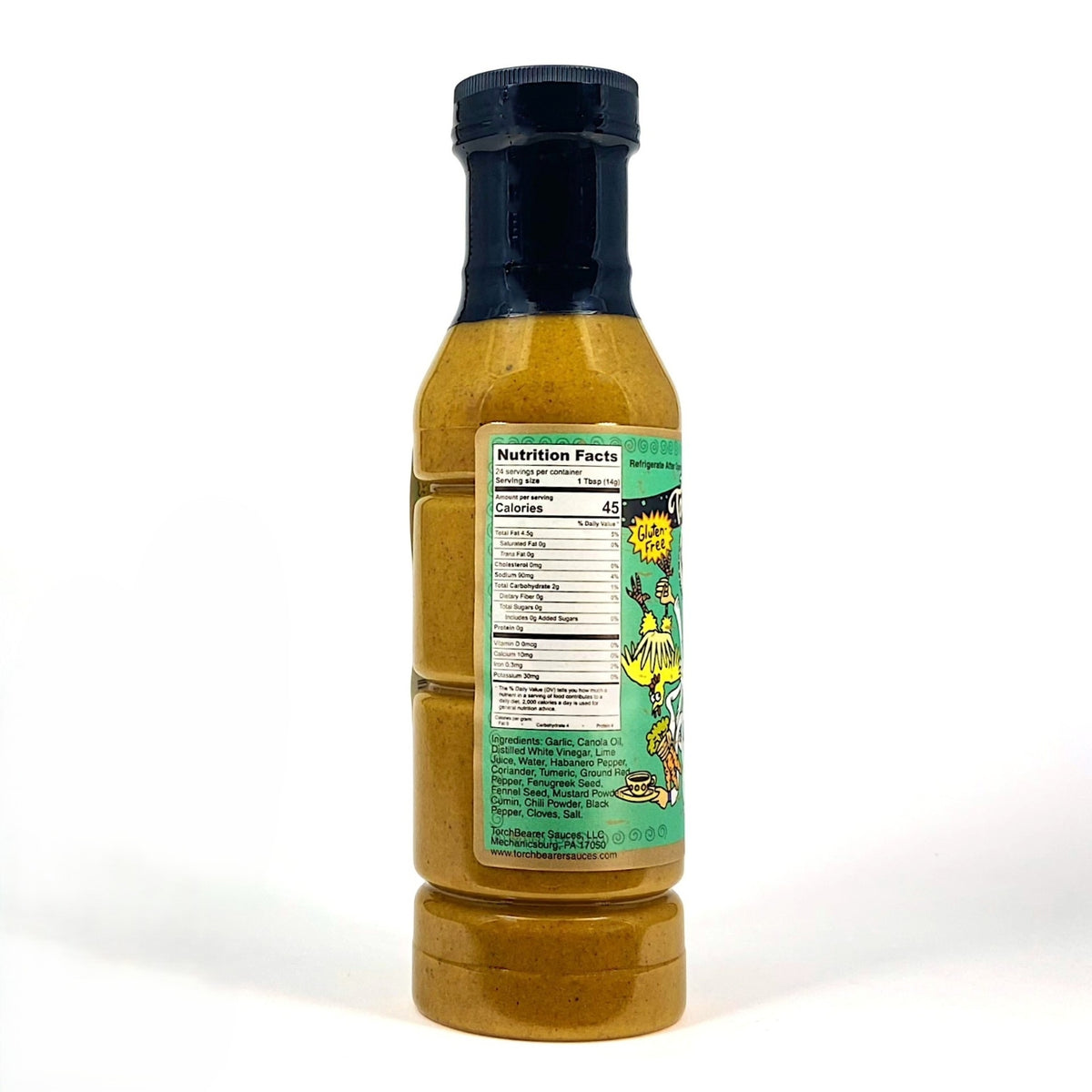 Psycho Curry Sauce side view of bottle with ingredients label