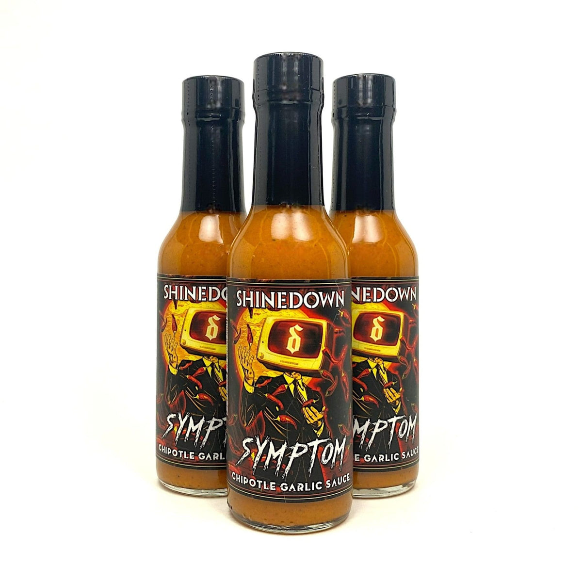Shinedown Symptom - Garlic Chipotle Hot Sauce - 3 Bottle Bundle - TorchBearer Sauces