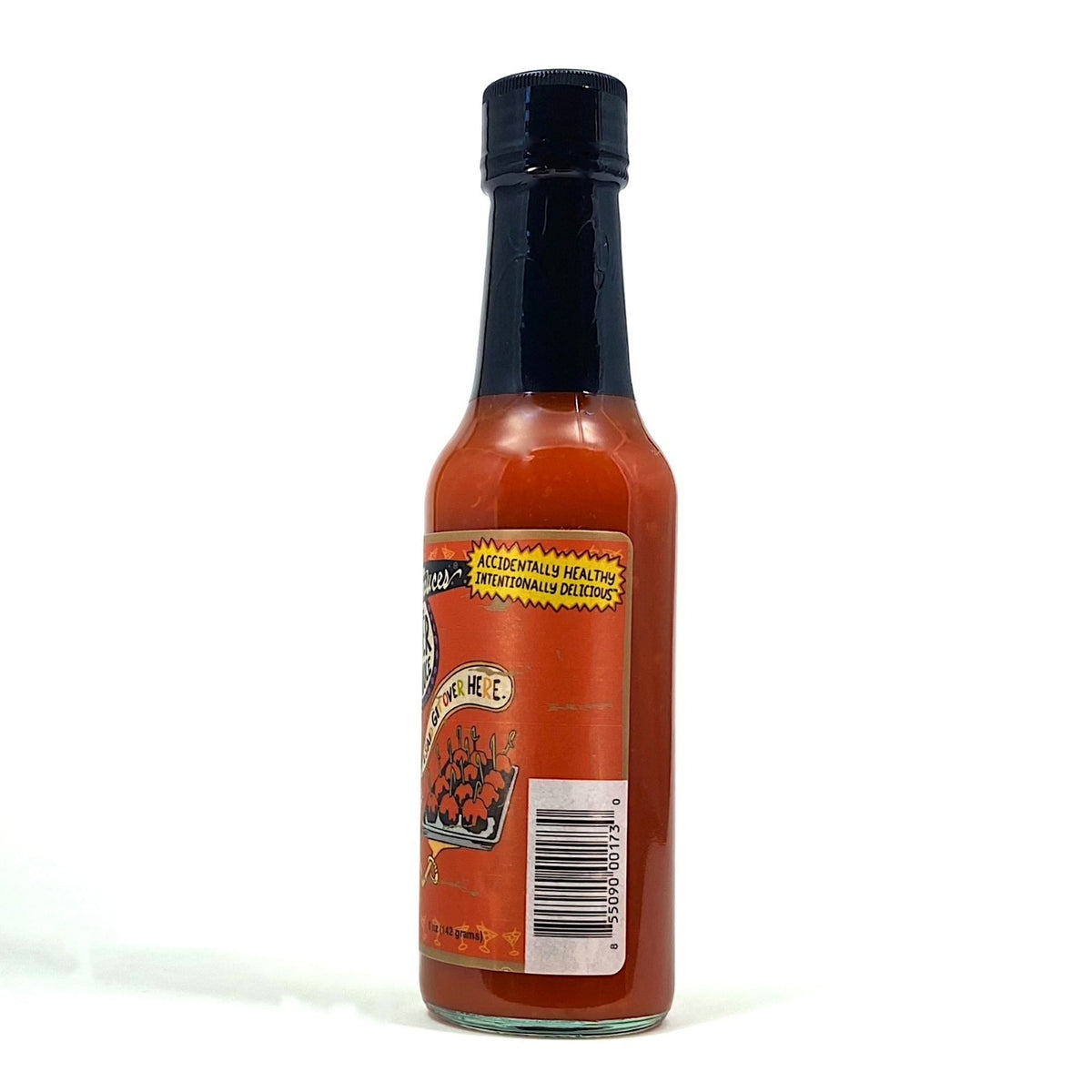 Habanero Slaughter Sauce™ bottle showing back label and barcode