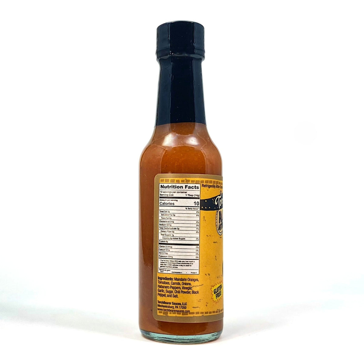 Sultry Sauce™ bottle showing nutrition facts and ingredients label