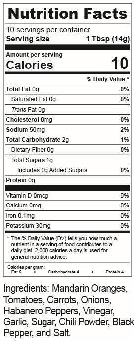 Sultry Sauce nutrition facts and ingredients label