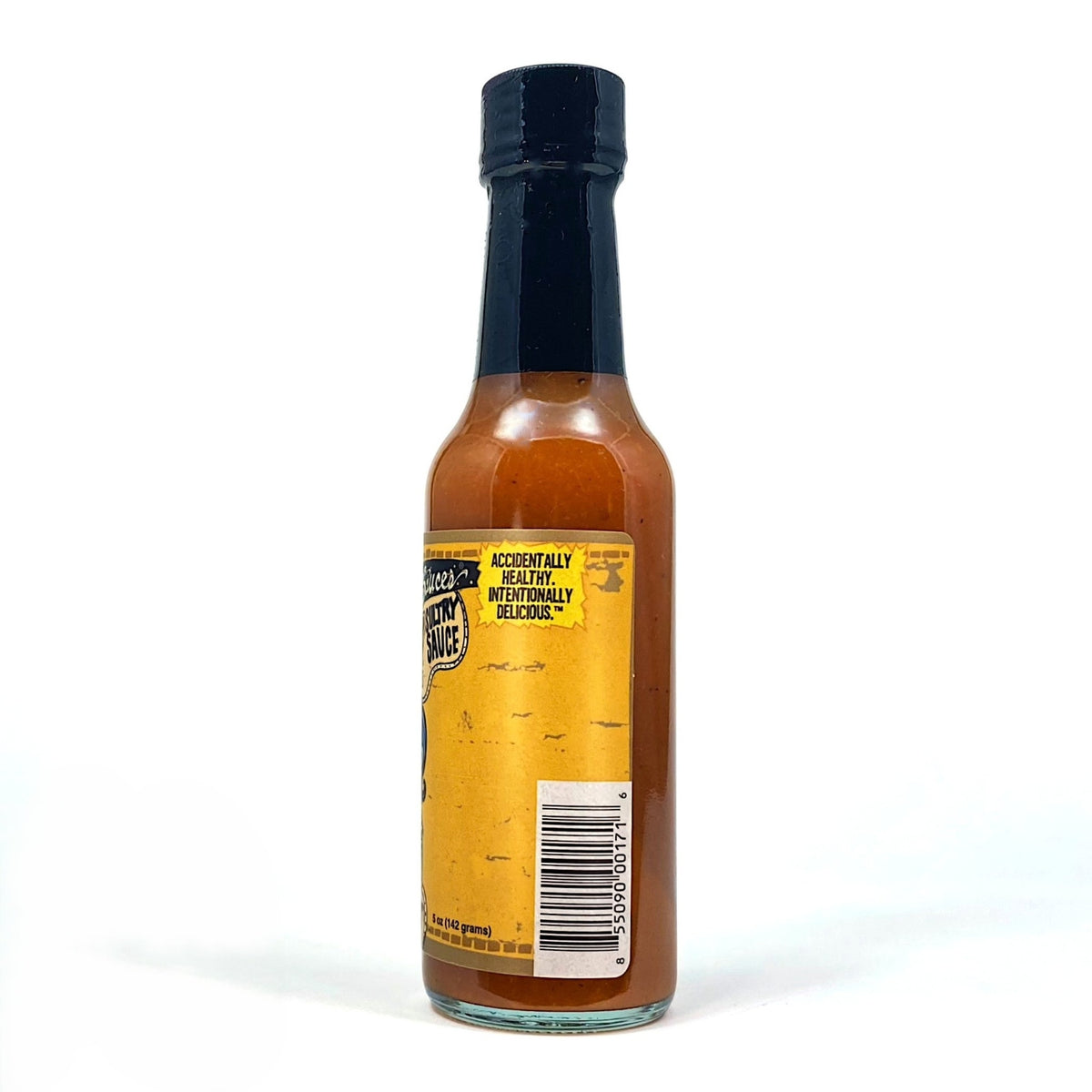 Sultry Sauce™ bottle showing back label and barcode
