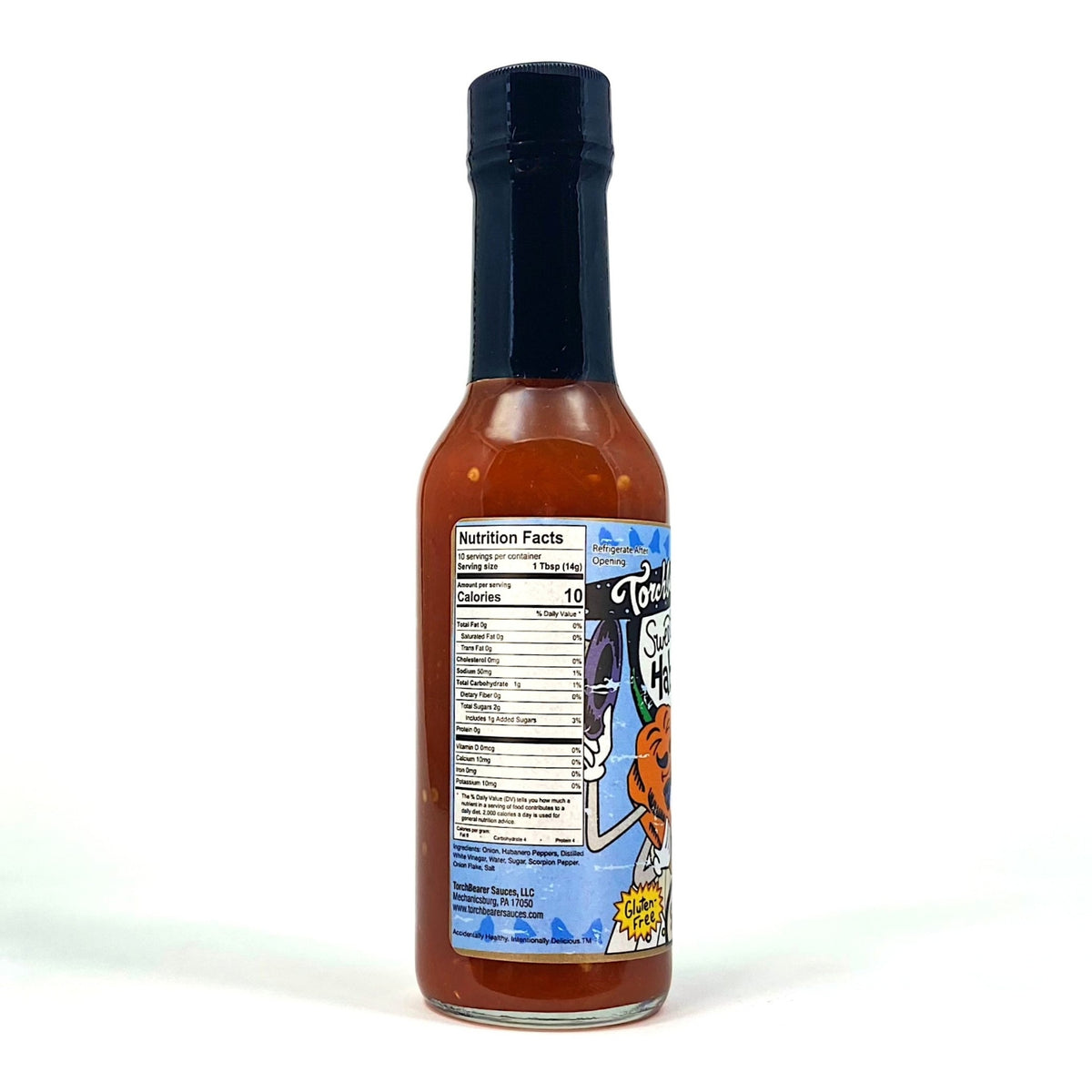 Sweet Onion Habanero Hot Sauce back view - TorchBearer Sauces