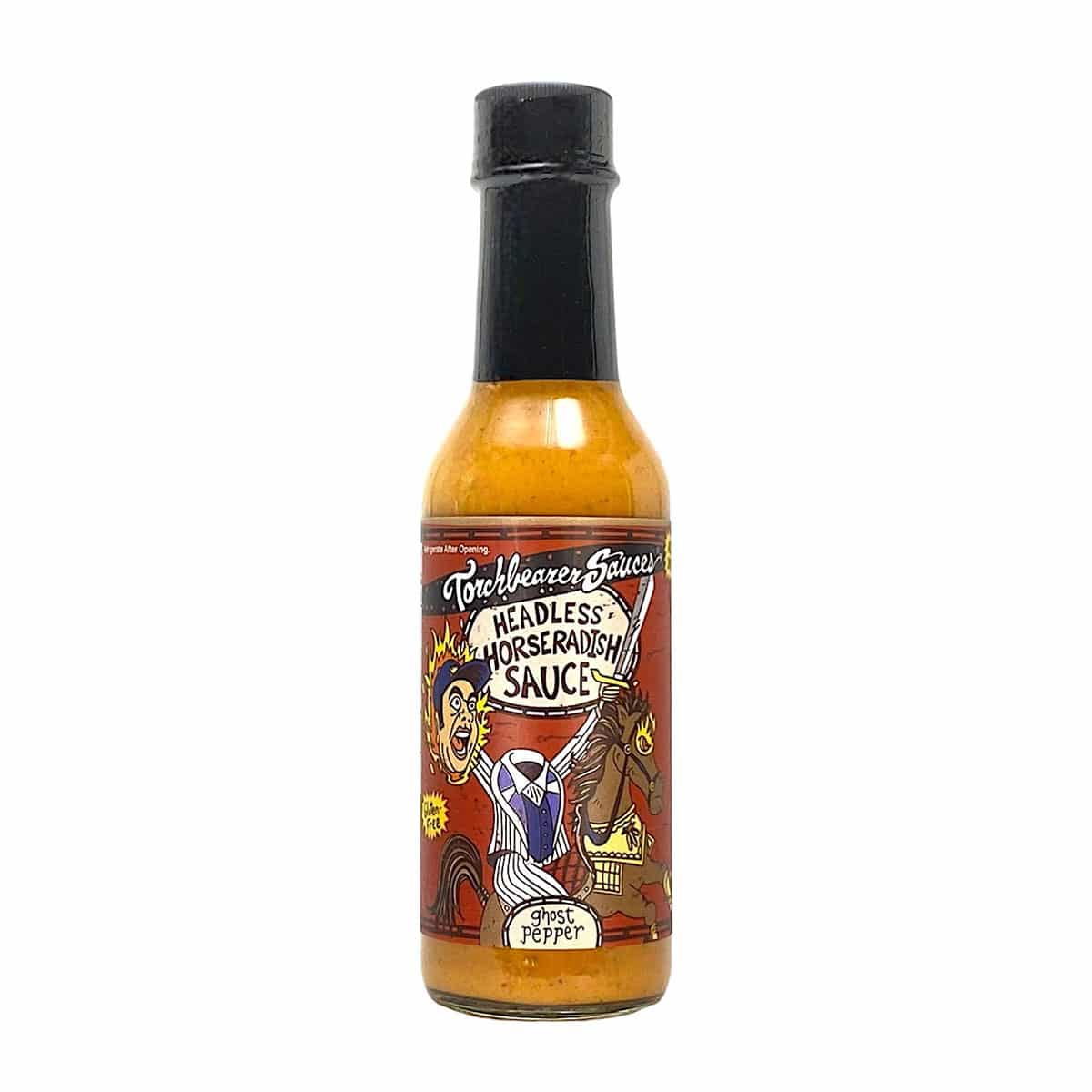 Headless Horseradish Hot Sauce front bottle view - TorchBearer Sauces
