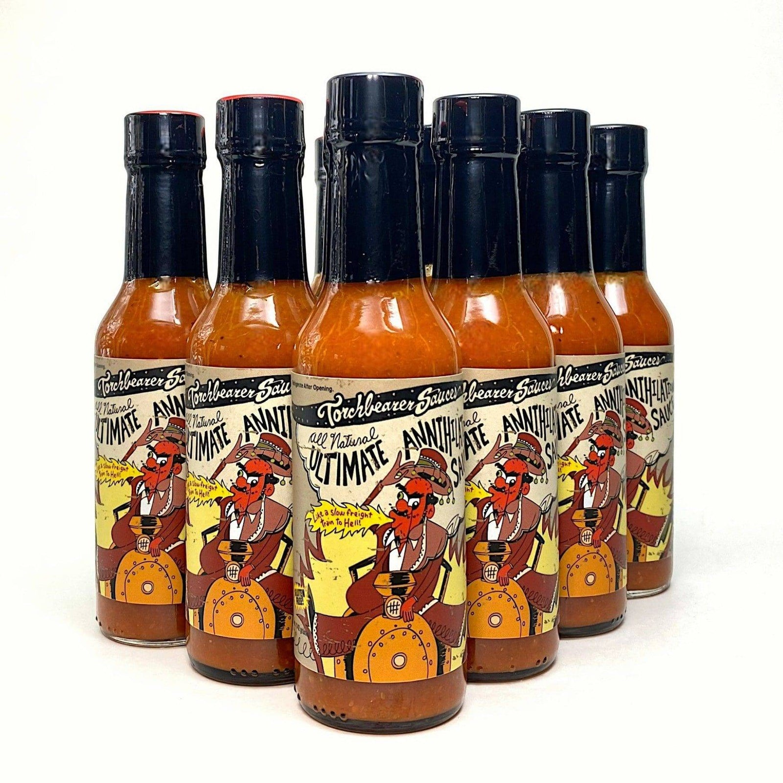Super hot sauce case with 12 Ultimate Annihilation bottles