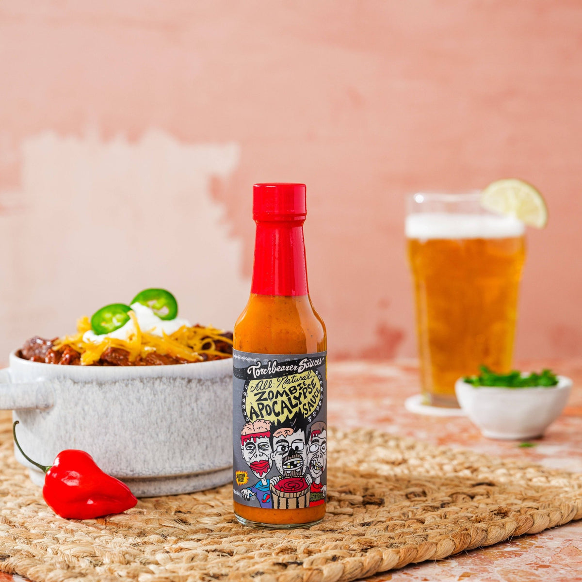 Zombie Apocalypse Ghost Pepper and Habanero hot sauce for orders over 120 - TorchBearer Sauces