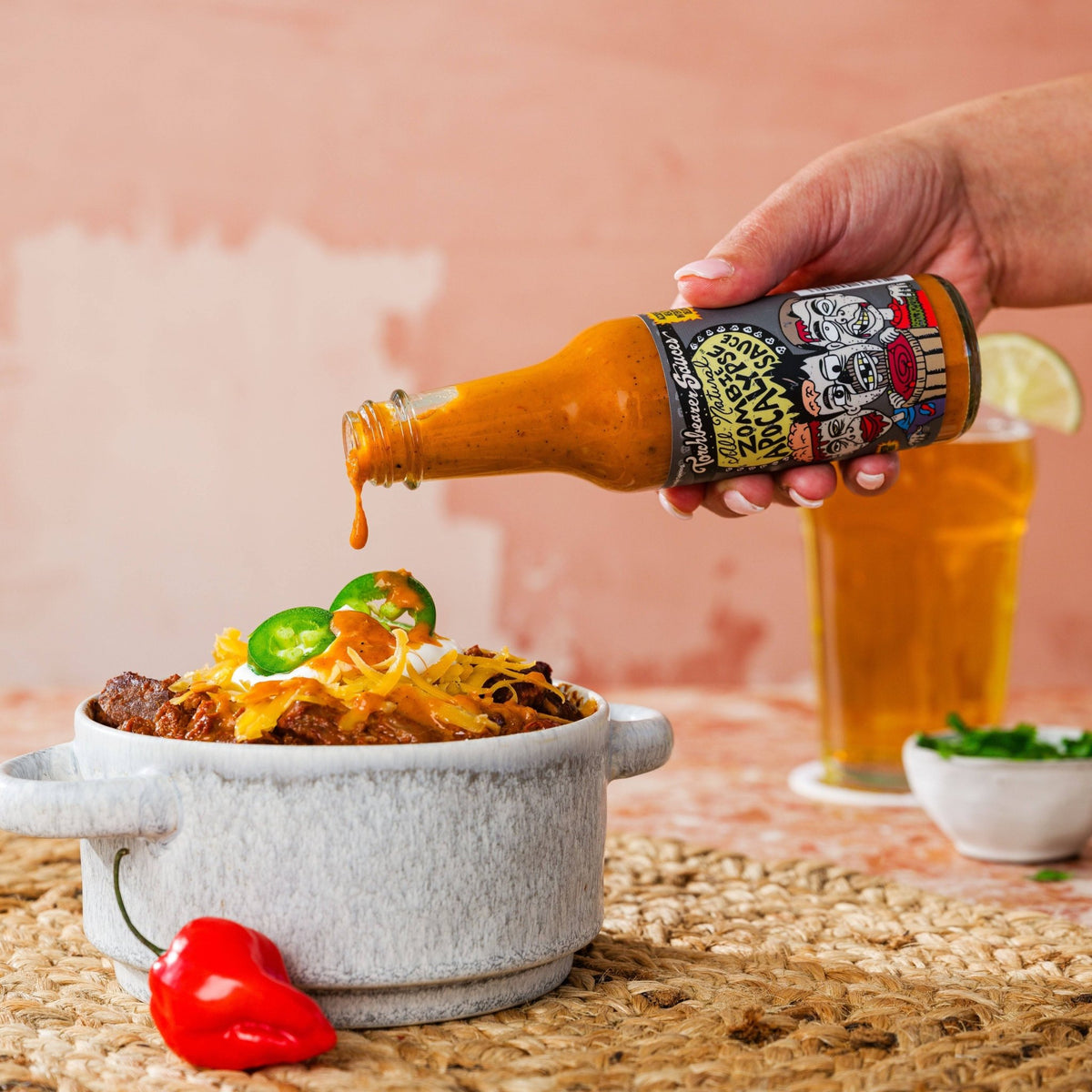 Zombie Apocalypse hot sauce bottle by TorchBearer Sauces for orders over 120 - TorchBearer Sauces